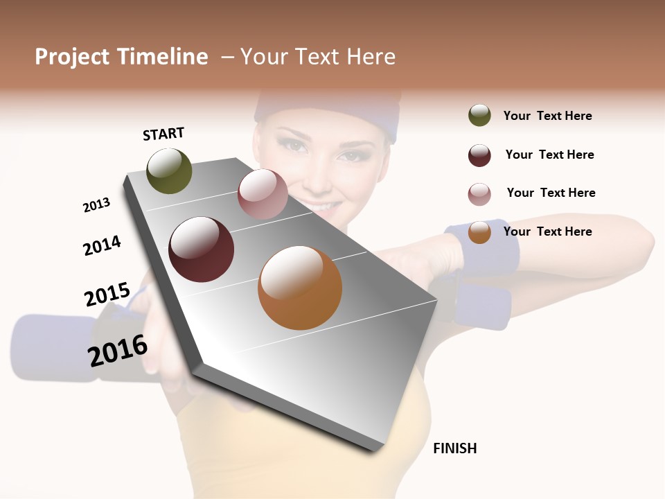 Isolated Blue Teen PowerPoint Template