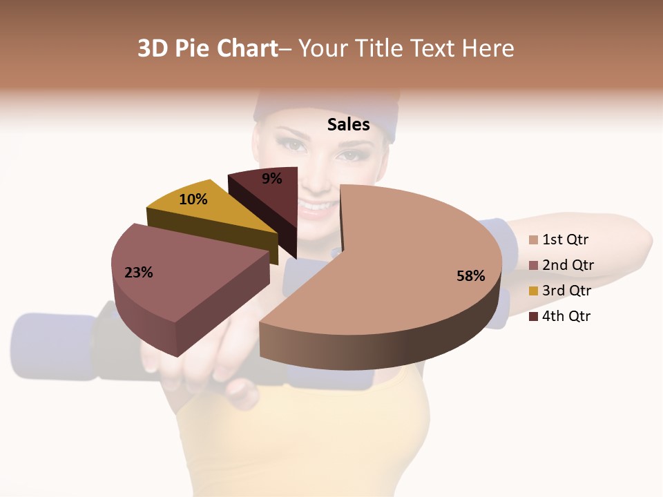 Isolated Blue Teen PowerPoint Template