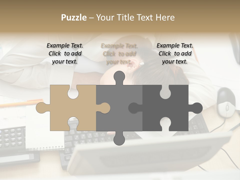 Girl Student Exhausted PowerPoint Template