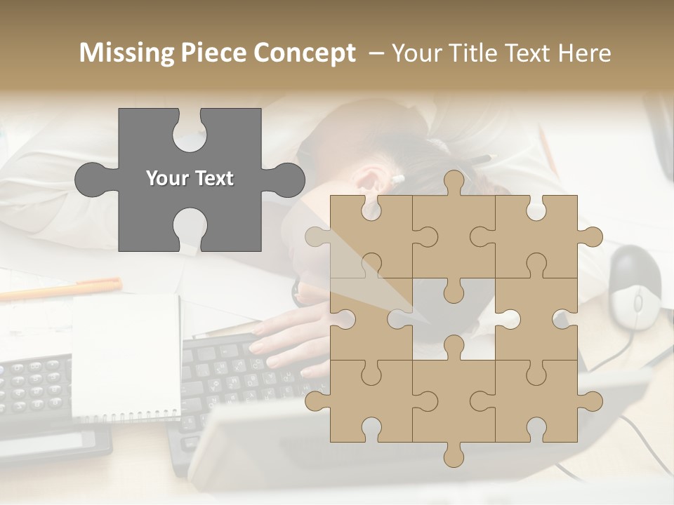 Girl Student Exhausted PowerPoint Template