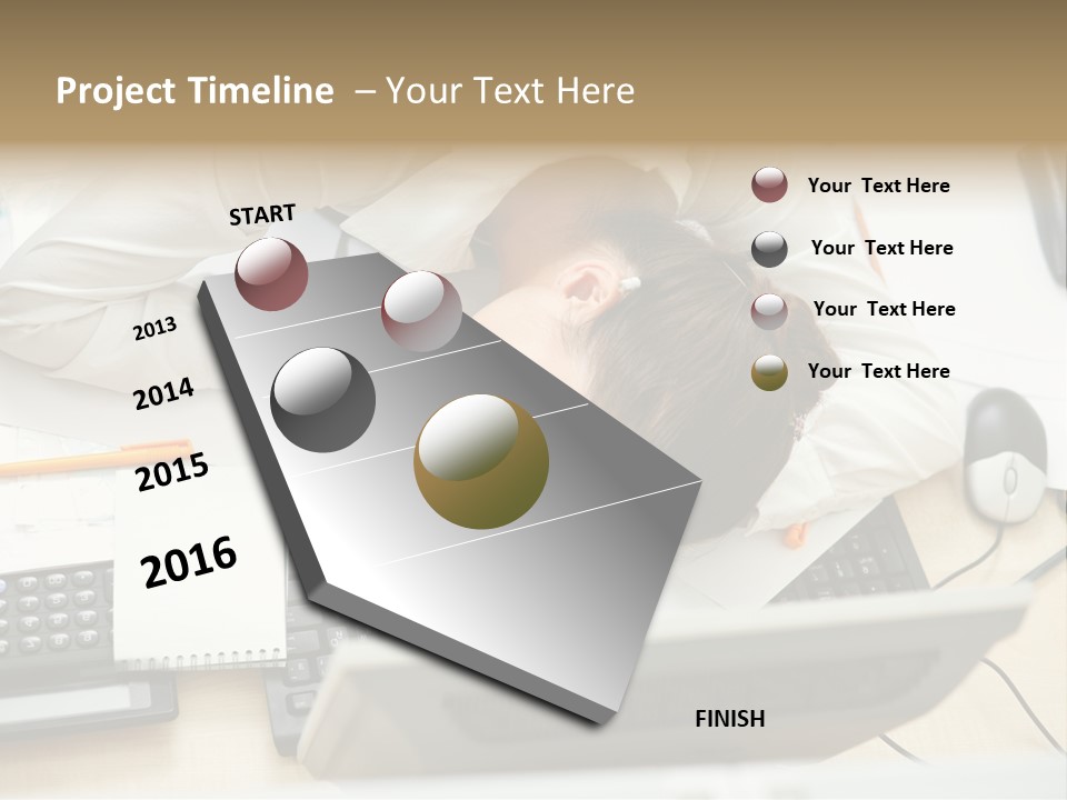 Girl Student Exhausted PowerPoint Template