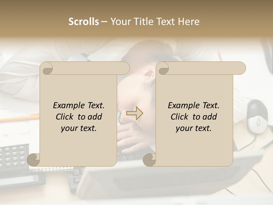 Girl Student Exhausted PowerPoint Template