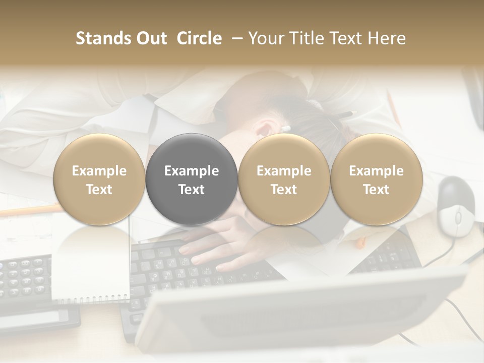 Girl Student Exhausted PowerPoint Template