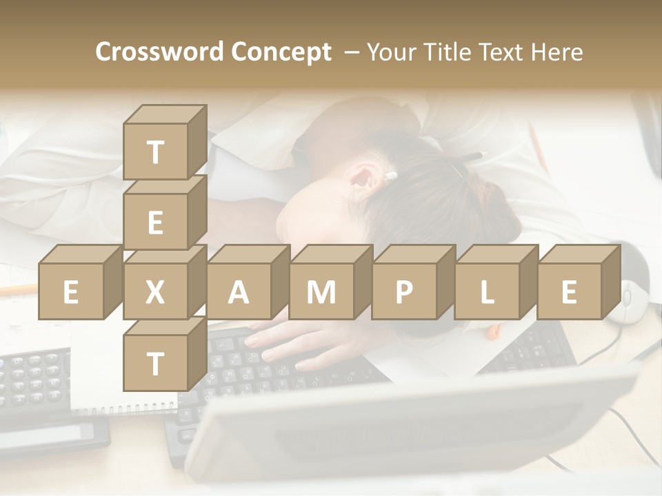 Girl Student Exhausted PowerPoint Template