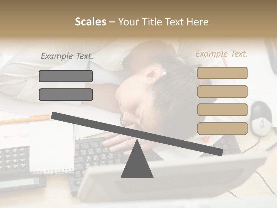 Girl Student Exhausted PowerPoint Template