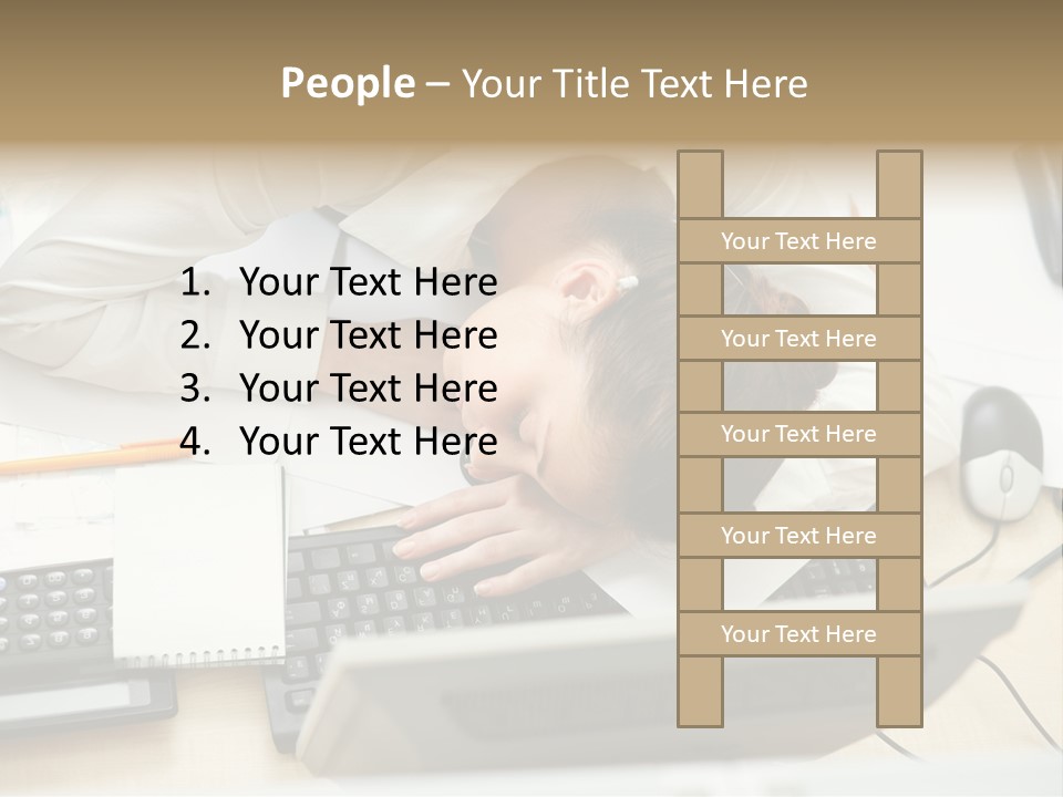 Girl Student Exhausted PowerPoint Template