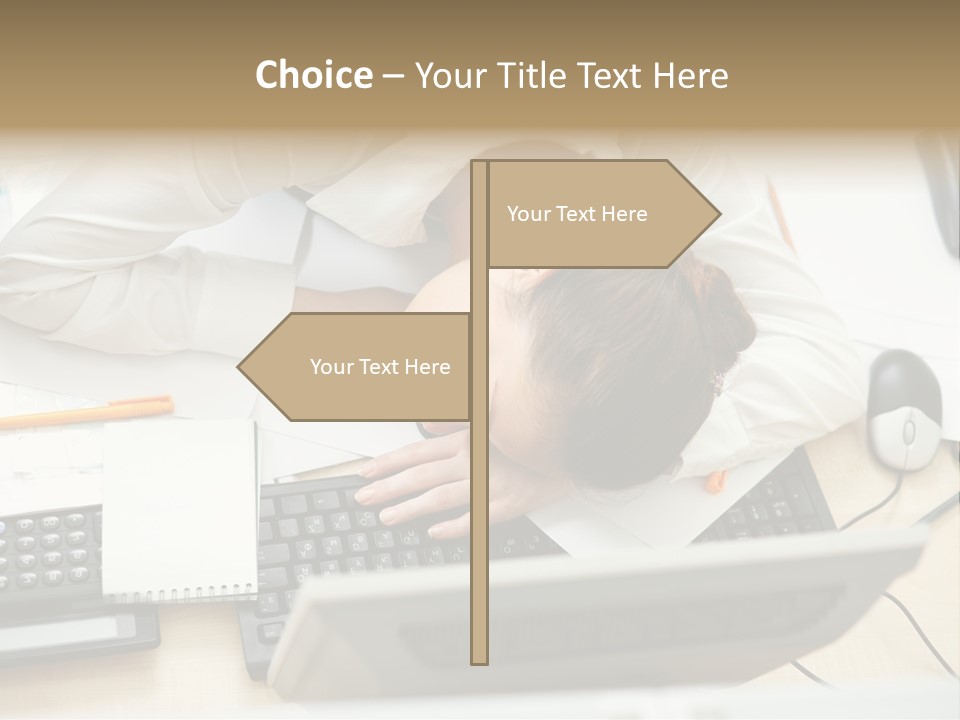 Girl Student Exhausted PowerPoint Template