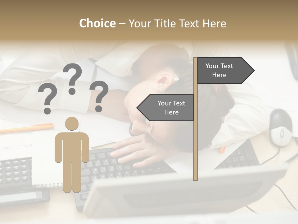 Girl Student Exhausted PowerPoint Template