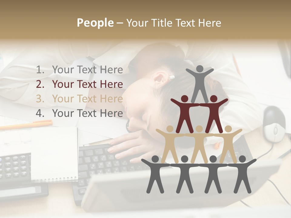 Girl Student Exhausted PowerPoint Template