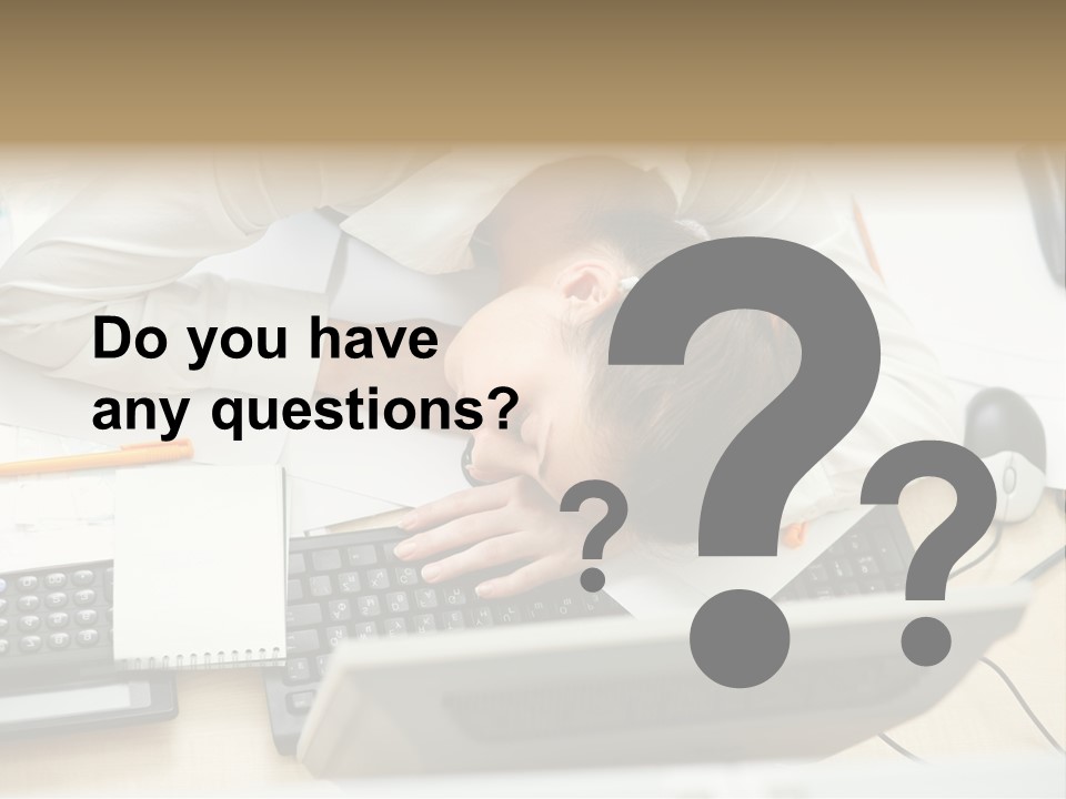 Girl Student Exhausted PowerPoint Template