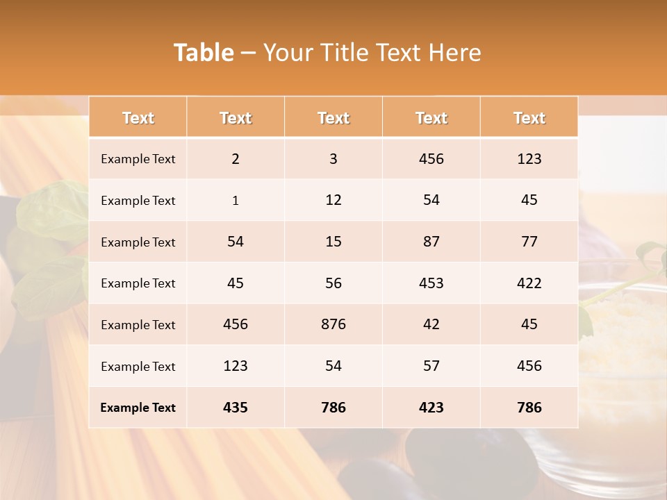 Background Spaghetti Health PowerPoint Template