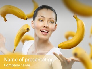 Nutrition Caucasian Banana PowerPoint Template