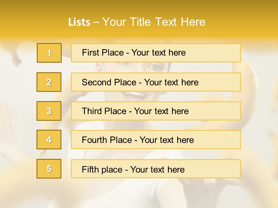 Nutrition Caucasian Banana PowerPoint Template