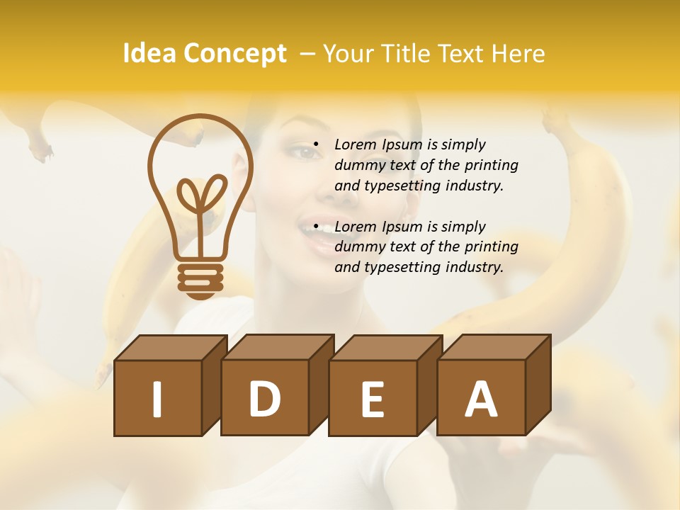 Nutrition Caucasian Banana PowerPoint Template