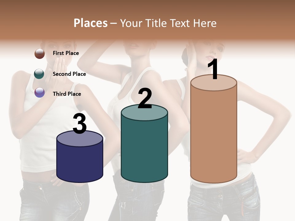 Lady Friends White PowerPoint Template