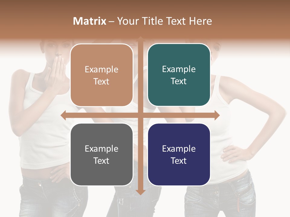 Lady Friends White PowerPoint Template