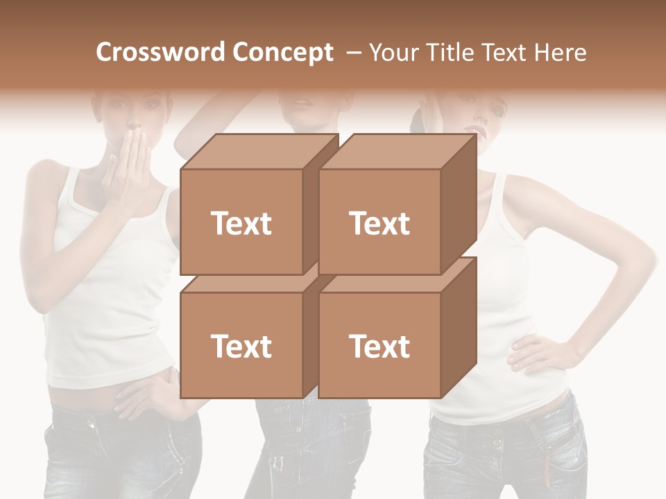 Lady Friends White PowerPoint Template