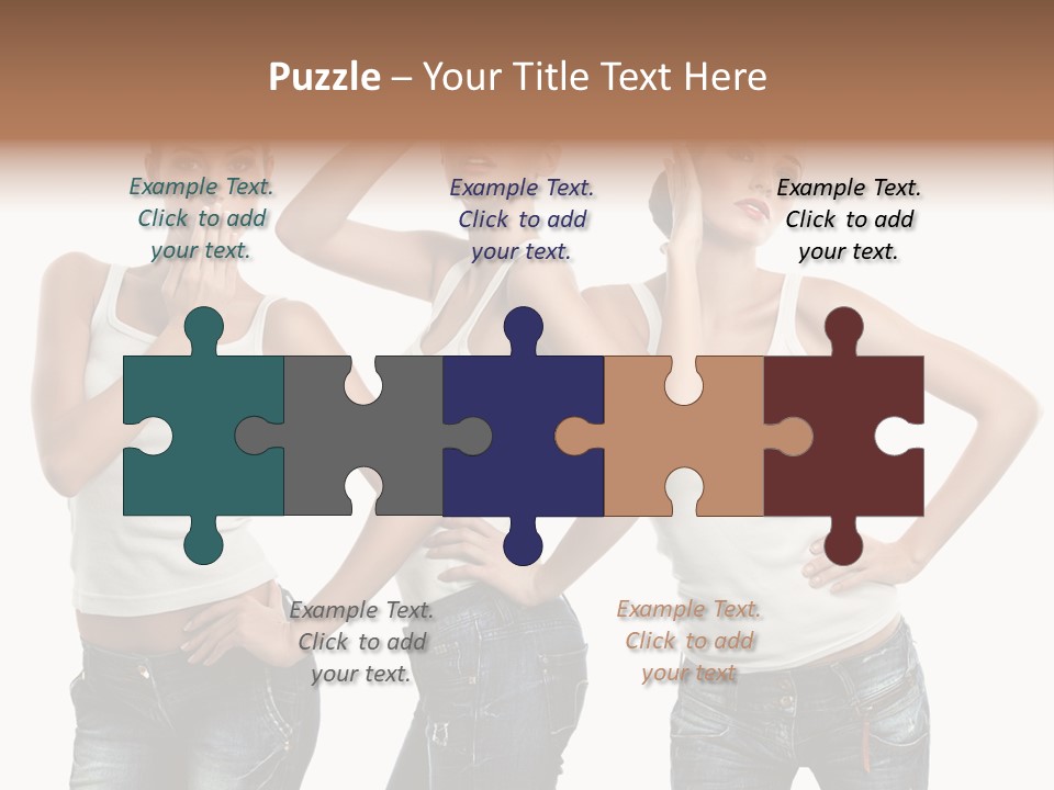 Lady Friends White PowerPoint Template