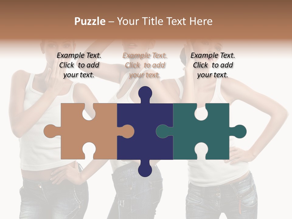 Lady Friends White PowerPoint Template