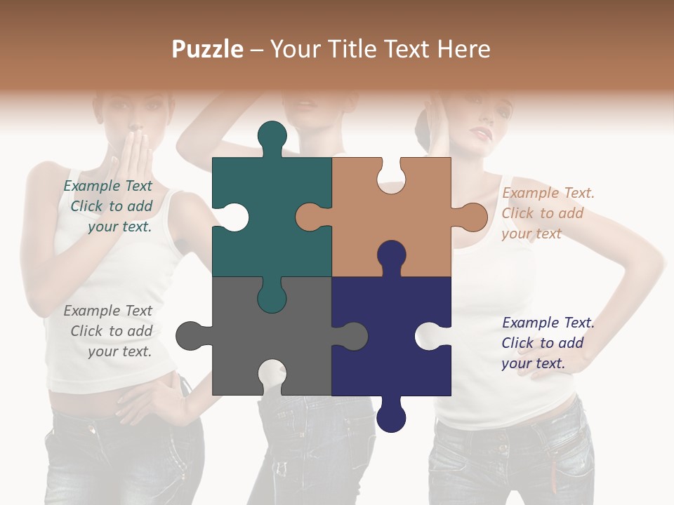 Lady Friends White PowerPoint Template