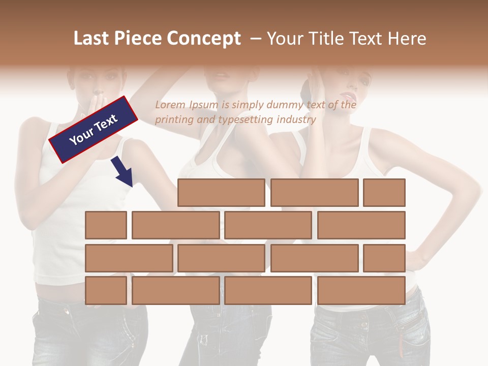 Lady Friends White PowerPoint Template