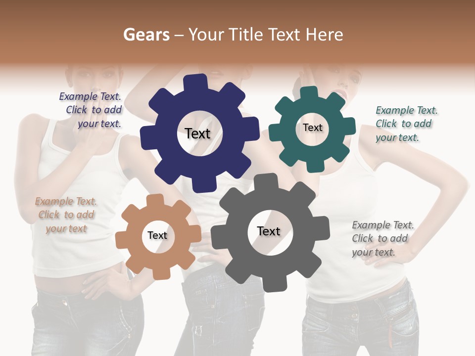 Lady Friends White PowerPoint Template