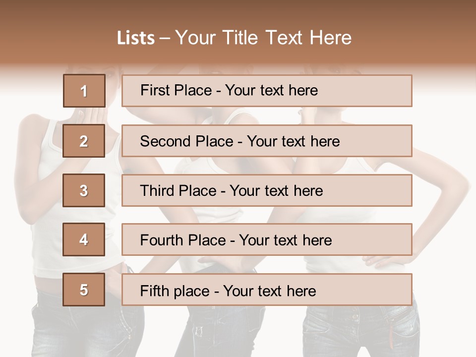 Lady Friends White PowerPoint Template