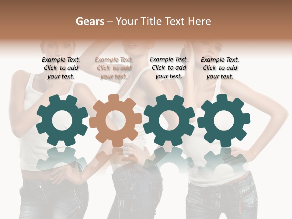 Lady Friends White PowerPoint Template