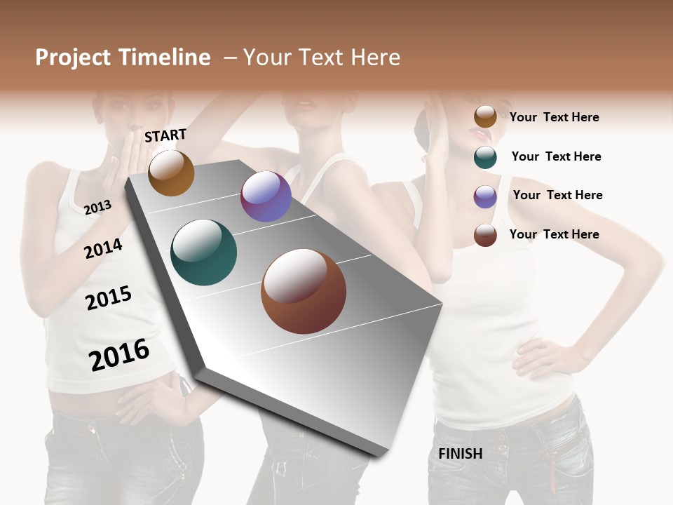 Lady Friends White PowerPoint Template