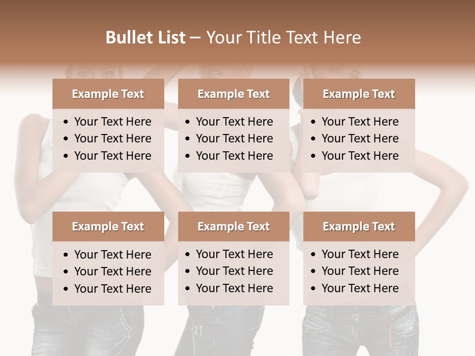 Lady Friends White PowerPoint Template