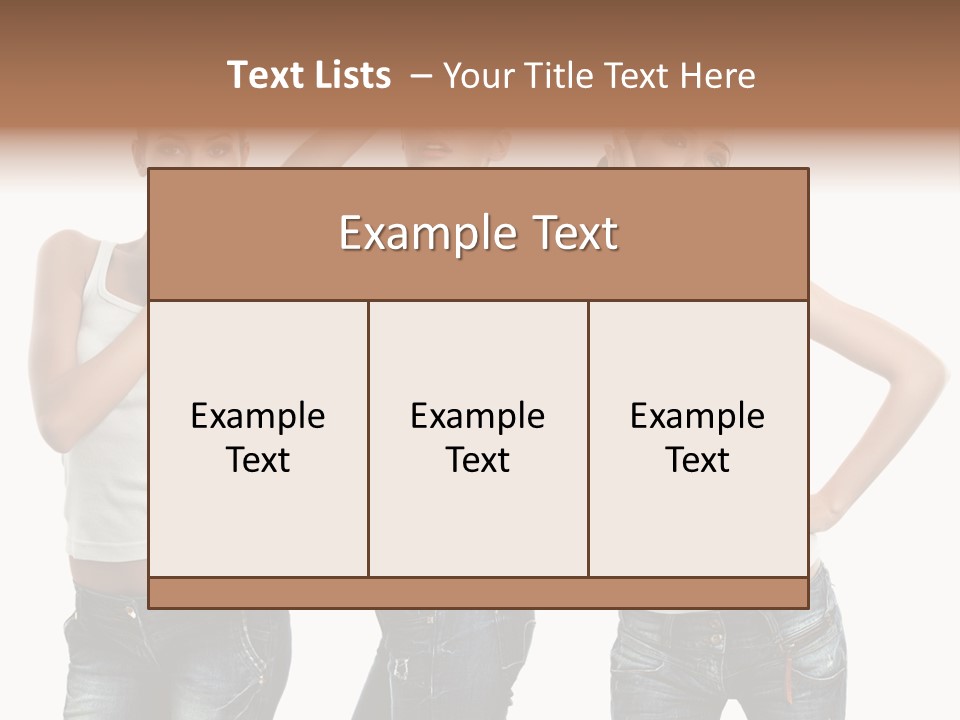 Lady Friends White PowerPoint Template