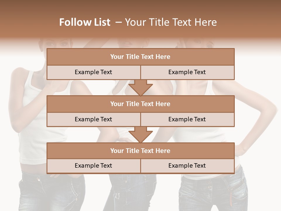 Lady Friends White PowerPoint Template