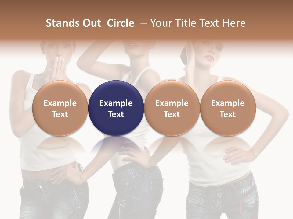 Lady Friends White PowerPoint Template