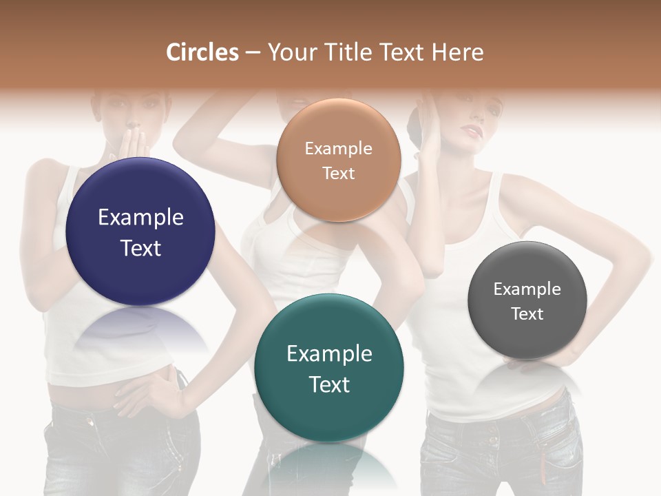 Lady Friends White PowerPoint Template