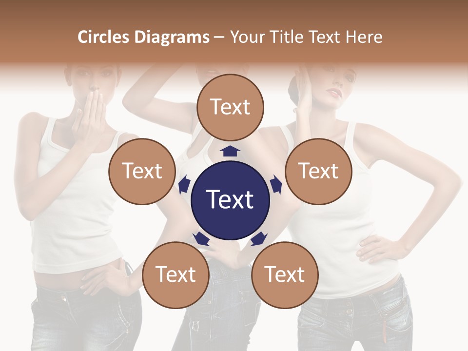 Lady Friends White PowerPoint Template