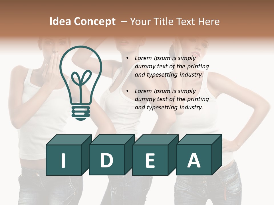 Lady Friends White PowerPoint Template