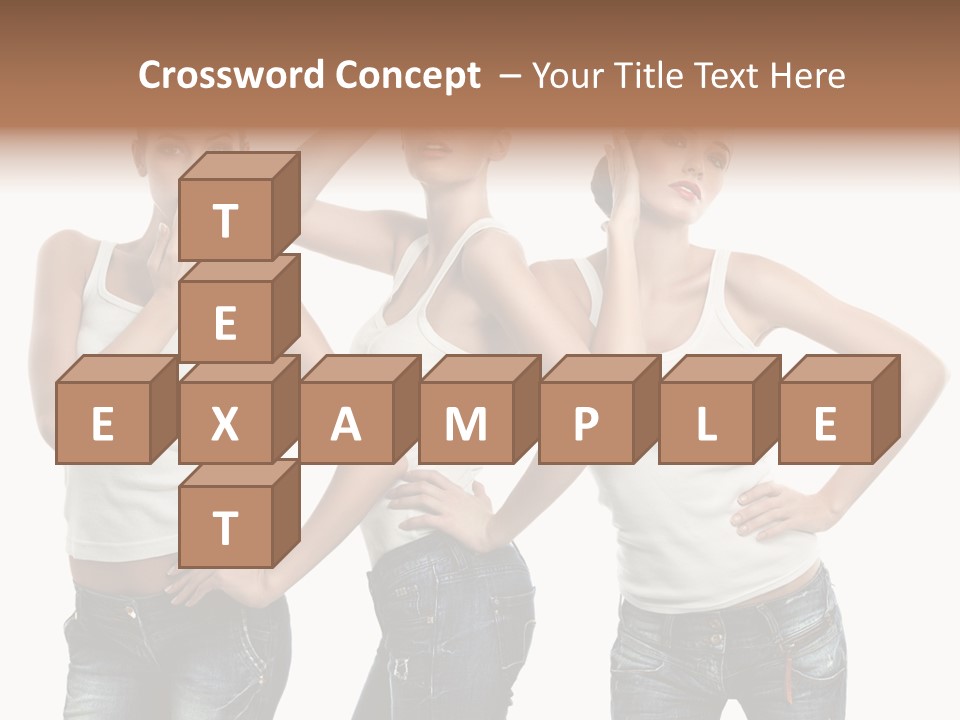 Lady Friends White PowerPoint Template