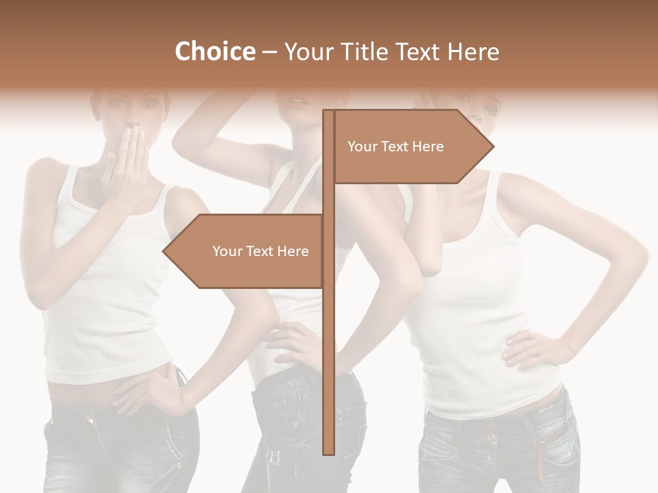 Lady Friends White PowerPoint Template