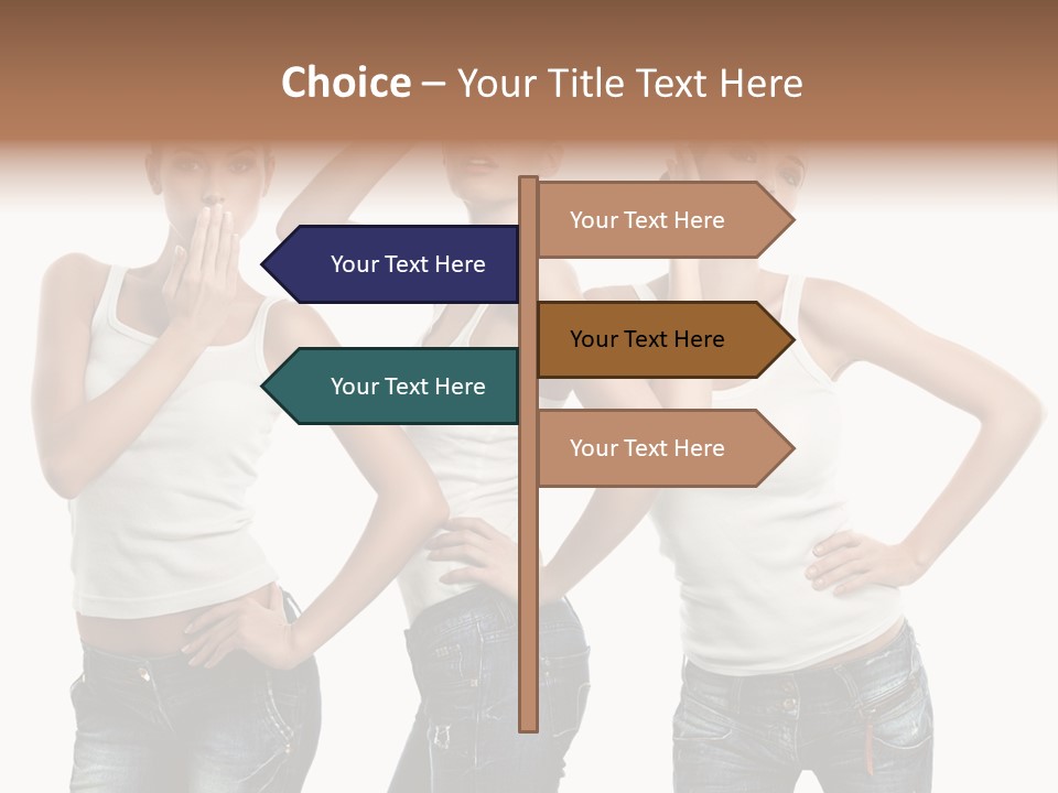 Lady Friends White PowerPoint Template