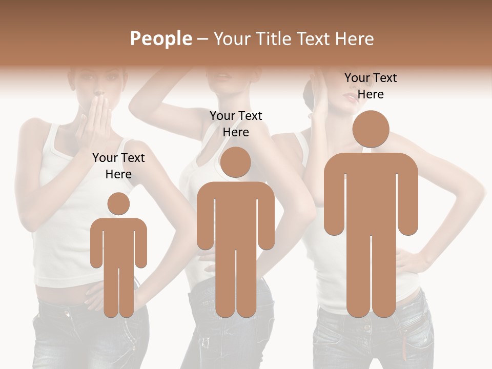 Lady Friends White PowerPoint Template