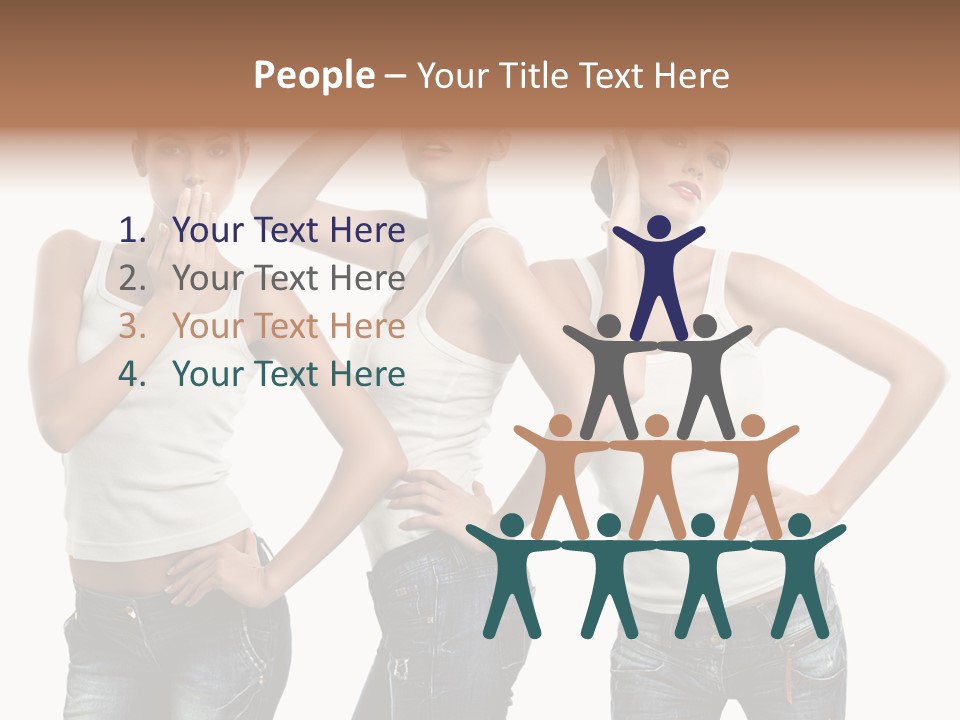 Lady Friends White PowerPoint Template