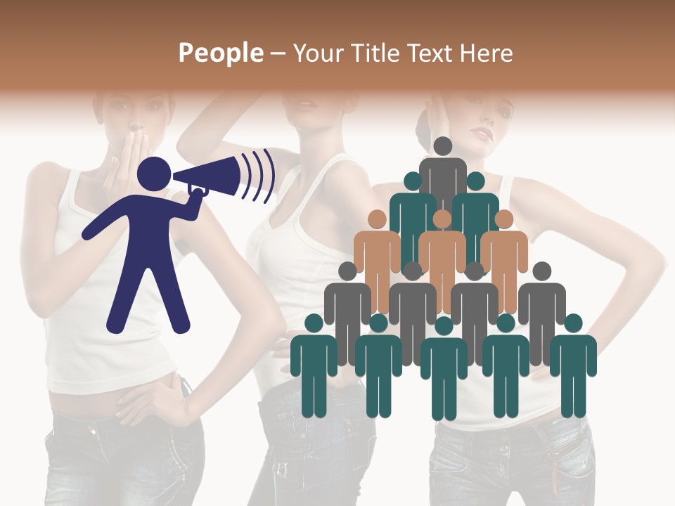 Lady Friends White PowerPoint Template