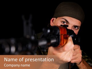 Armor Warrior Aiming PowerPoint Template