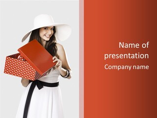 Adult Brunette Cute PowerPoint Template