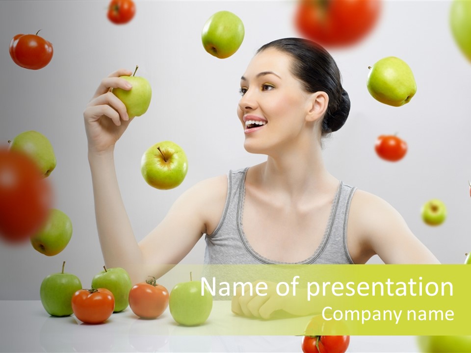 Sit Eating Women PowerPoint Template