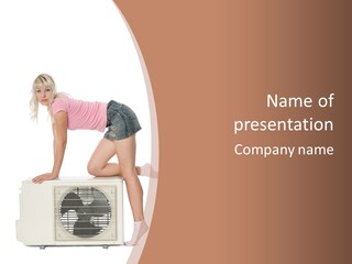 Showing Girl Conditioner PowerPoint Template