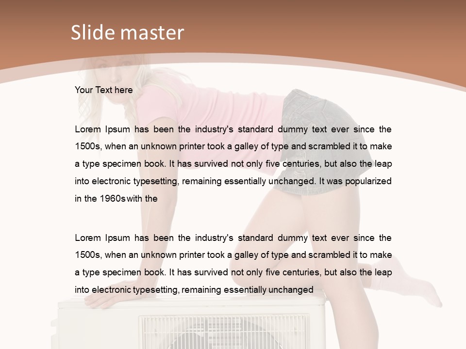 Showing Girl Conditioner PowerPoint Template