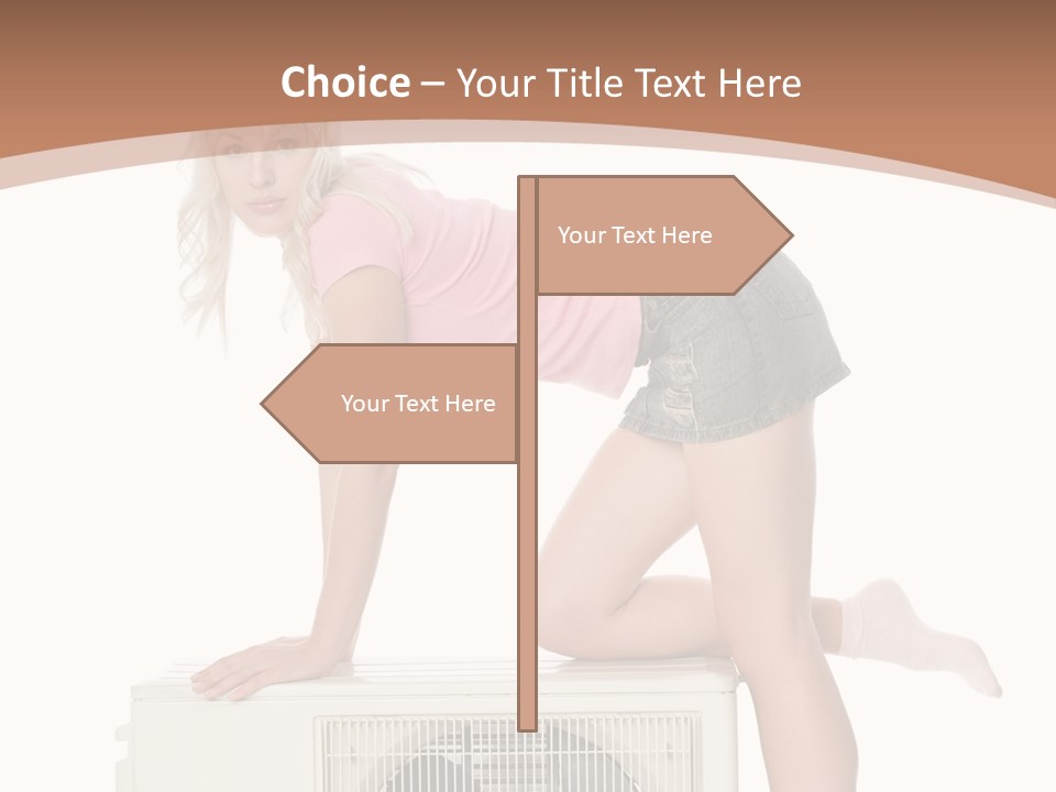 Showing Girl Conditioner PowerPoint Template