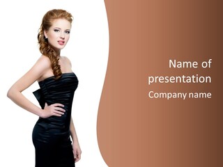 Dress Red Haired Full PowerPoint Template
