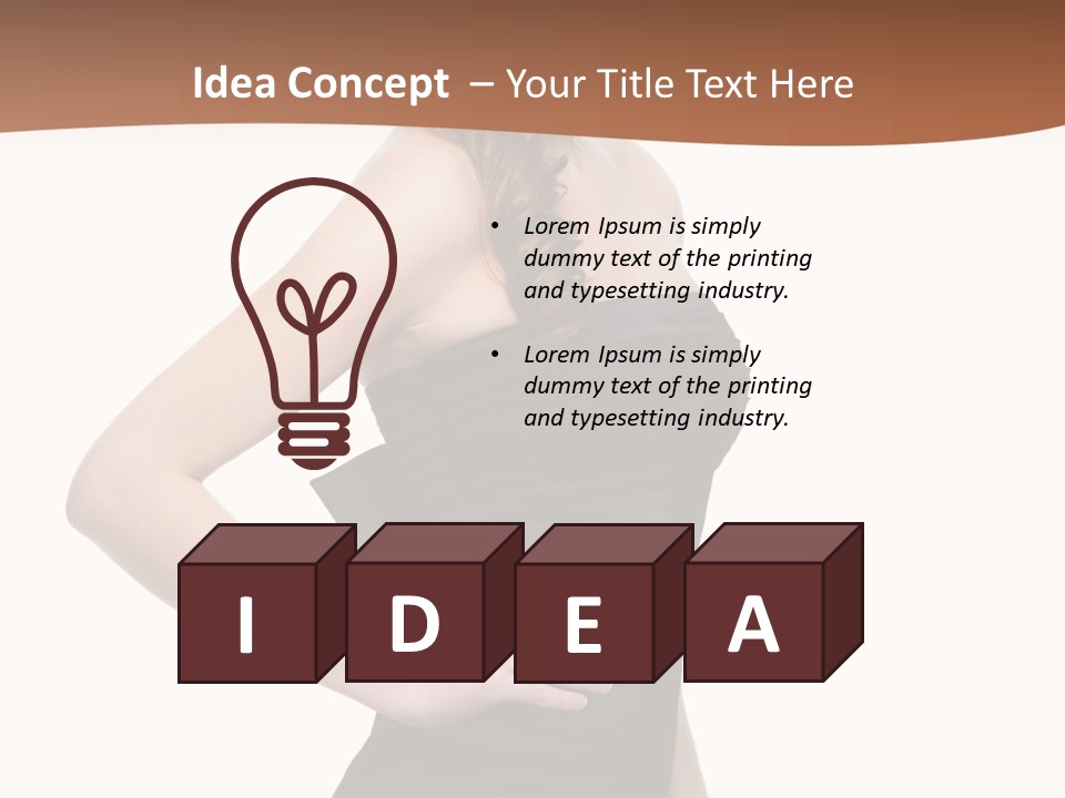 Dress Red Haired Full PowerPoint Template